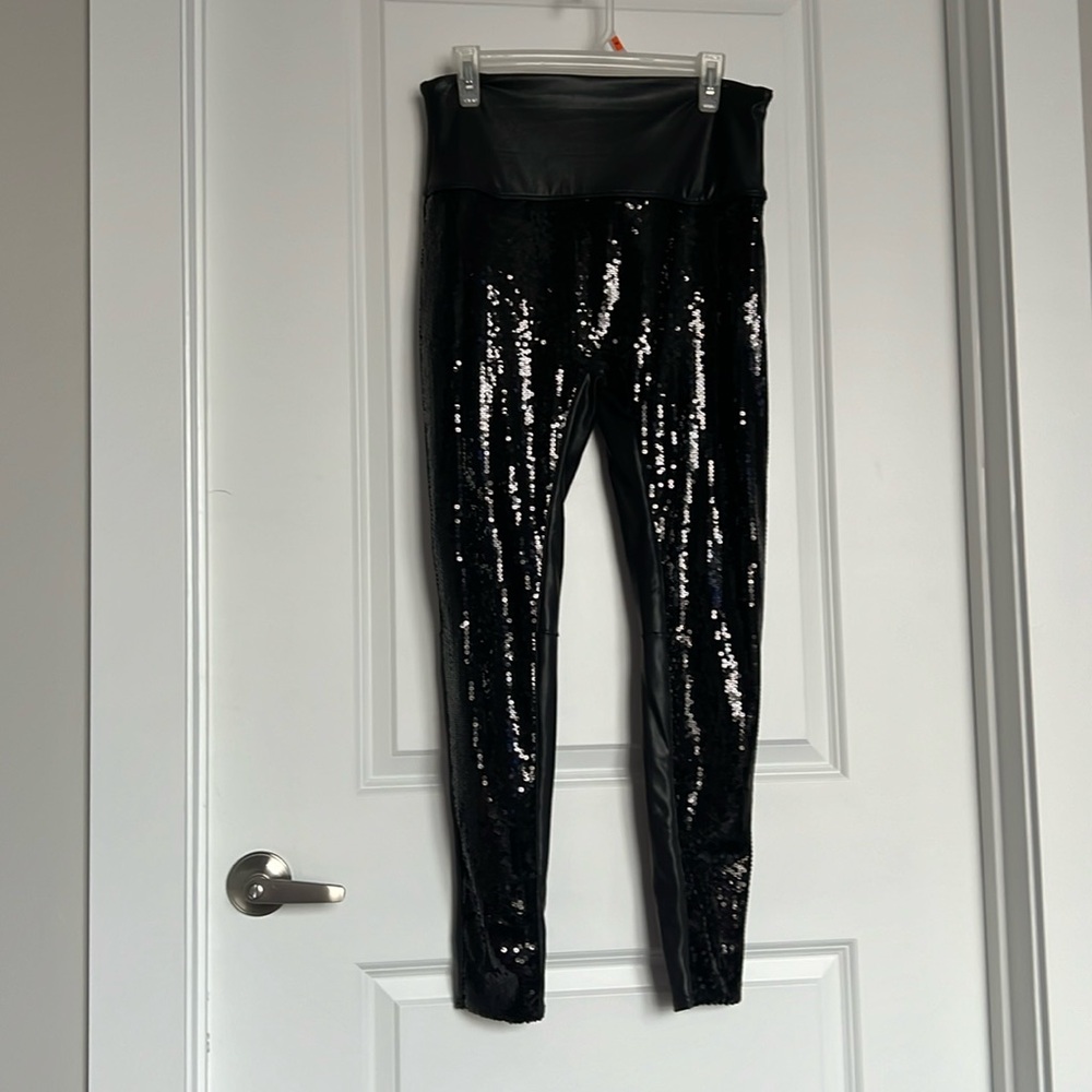 Spanx XL black sequence tights